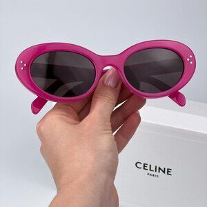Celine 3 DOTS CL40193I 72E Women BRAND NEW Sunglasses Rose Pink Brown Geometric